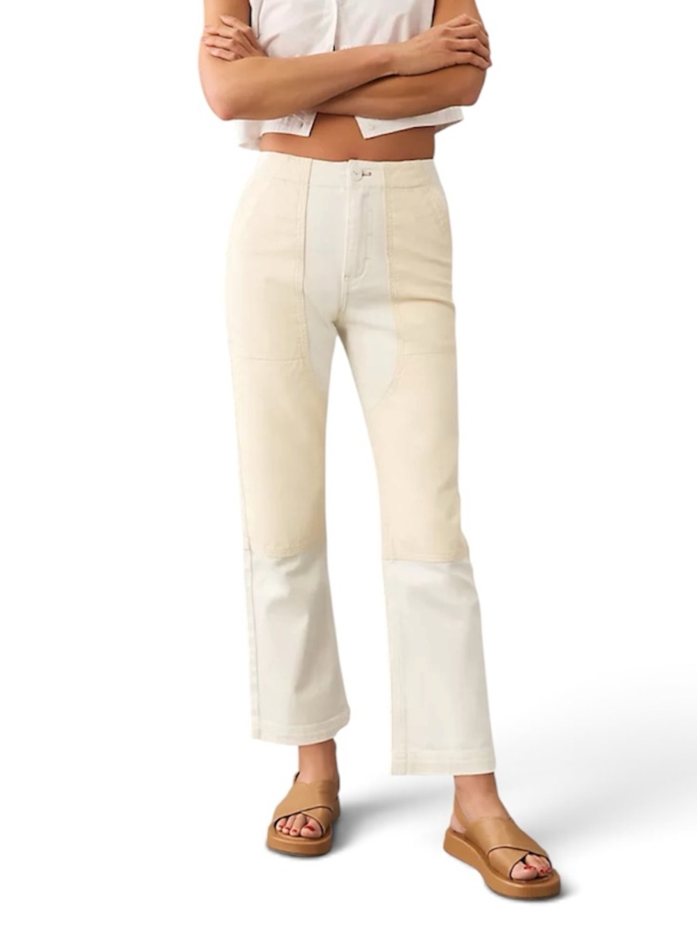 NWT Anthropologie Pilcro surplus high rise slim pants ivory white size 28